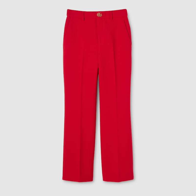 Gucci Crêpe Wool Pants With Double G Button