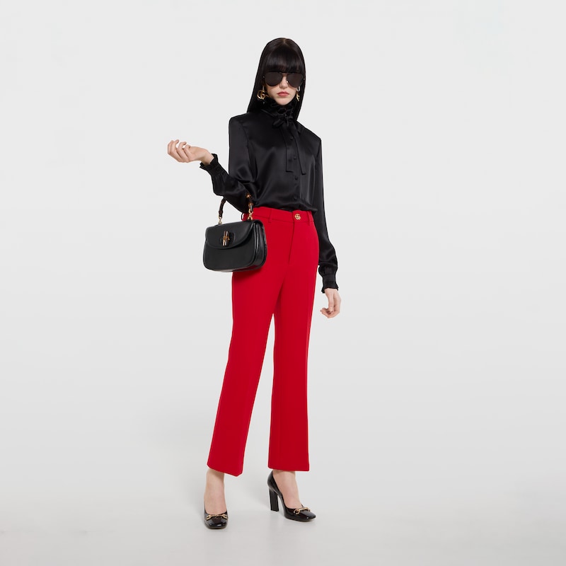Gucci Crêpe Wool Pants With Double G Button | Thumbnail 2 Gucci Crêpe Wool Pants With Double G Button | Thumbnail 2