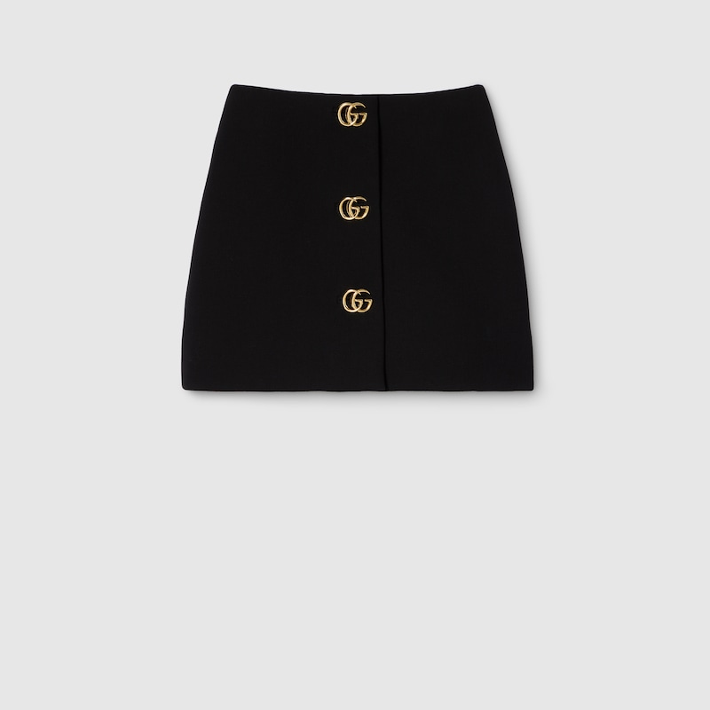 Gucci Crêpe Wool Skirt With Double G Button