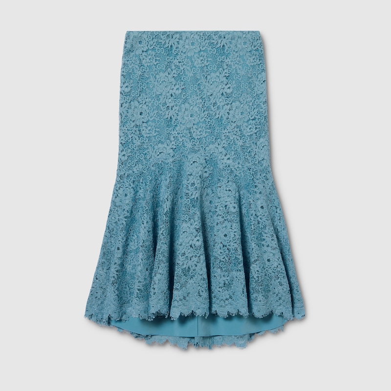 Gucci GG Flower Stretch Lace Skirt