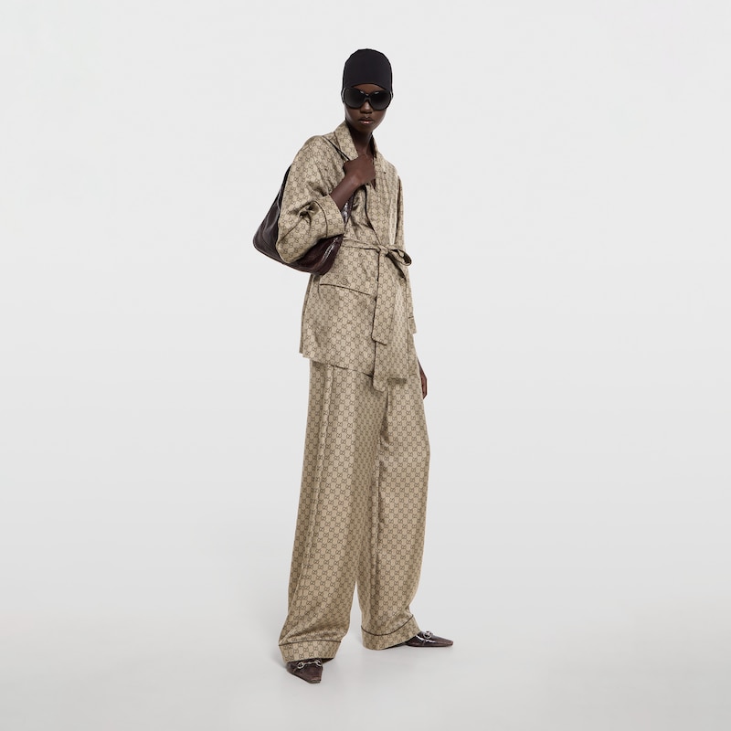 Gucci Printed Silk Twill Leisure Pants | Thumbnail 2 Gucci Printed Silk Twill Leisure Pants | Thumbnail 2