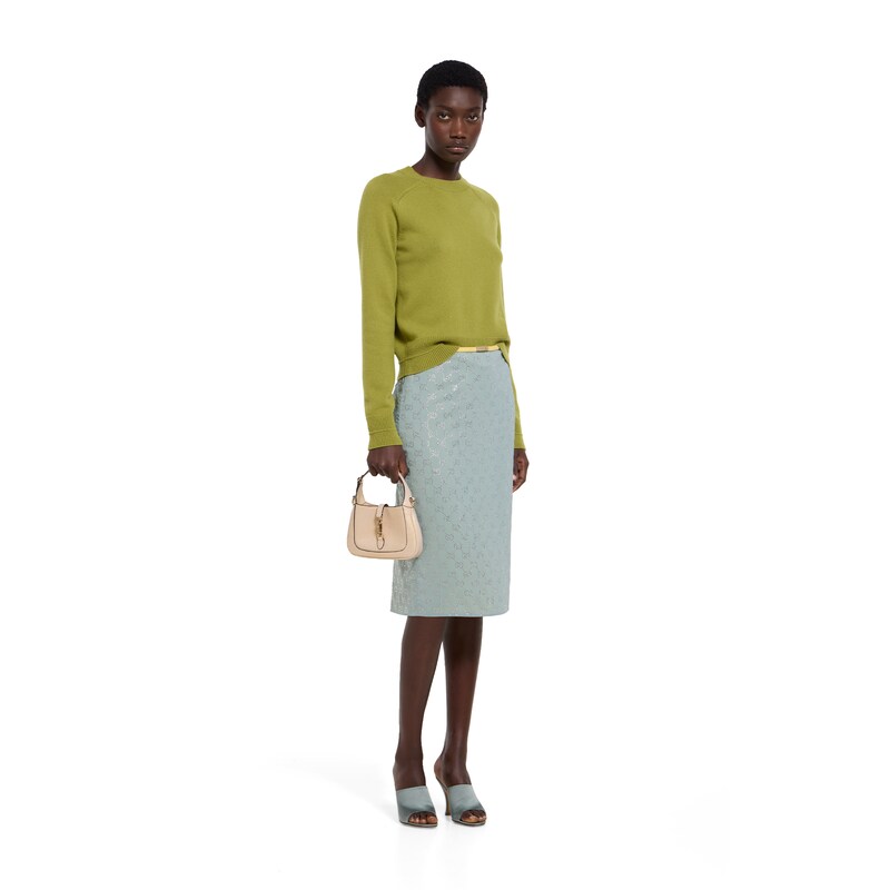 Gucci Silk Stretch Chiffon Skirt With Crystals | Thumbnail 2