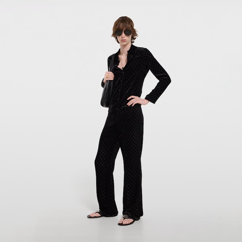 Gucci GG Stretch Velvet Devoré Pants | Thumbnail 2