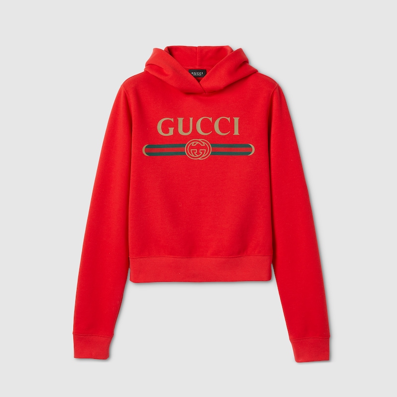 Gucci Sweatshirt Aus Baumwolljersey Und Kaschmir Mit Print In Red