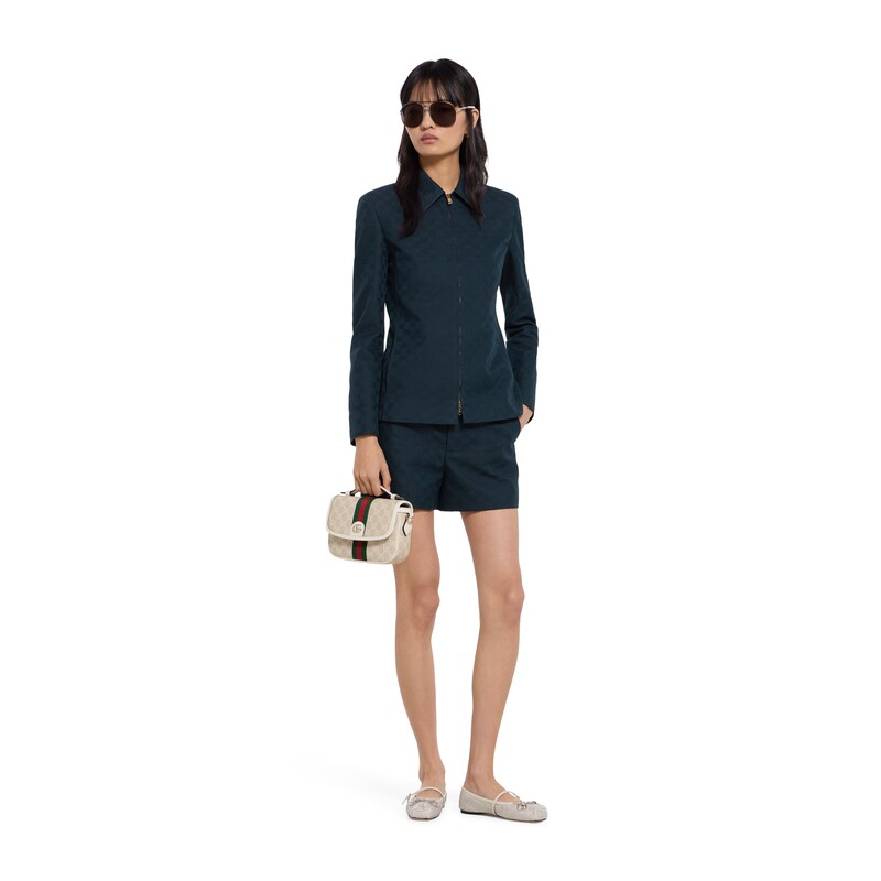 Gucci GG Cotton Gabardine Zip Jacket | Thumbnail 2 Gucci GG Cotton Gabardine Zip Jacket | Thumbnail 2