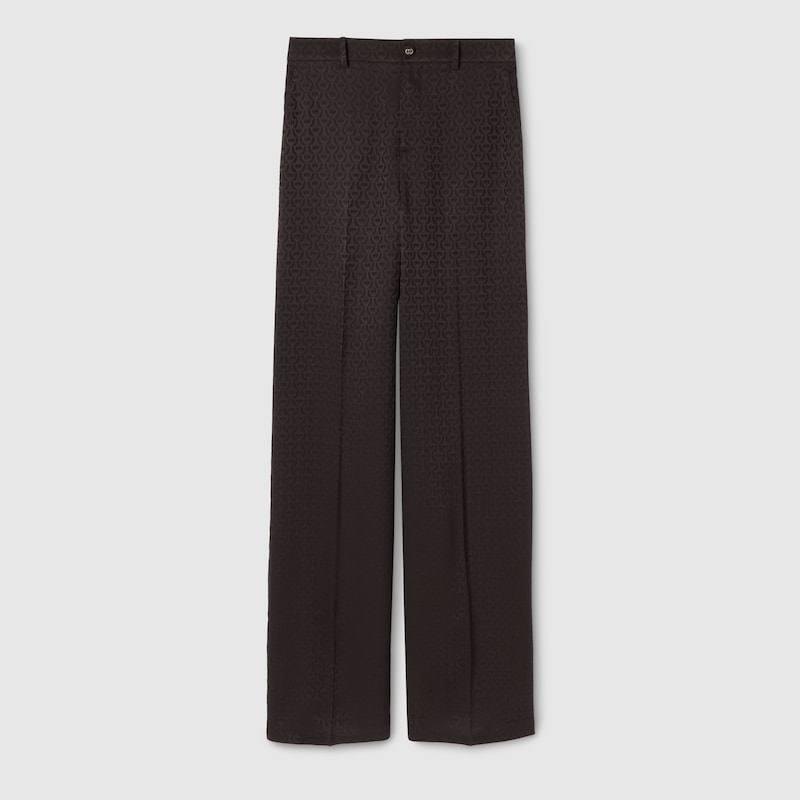Horsebit Silk Jacquard Pants