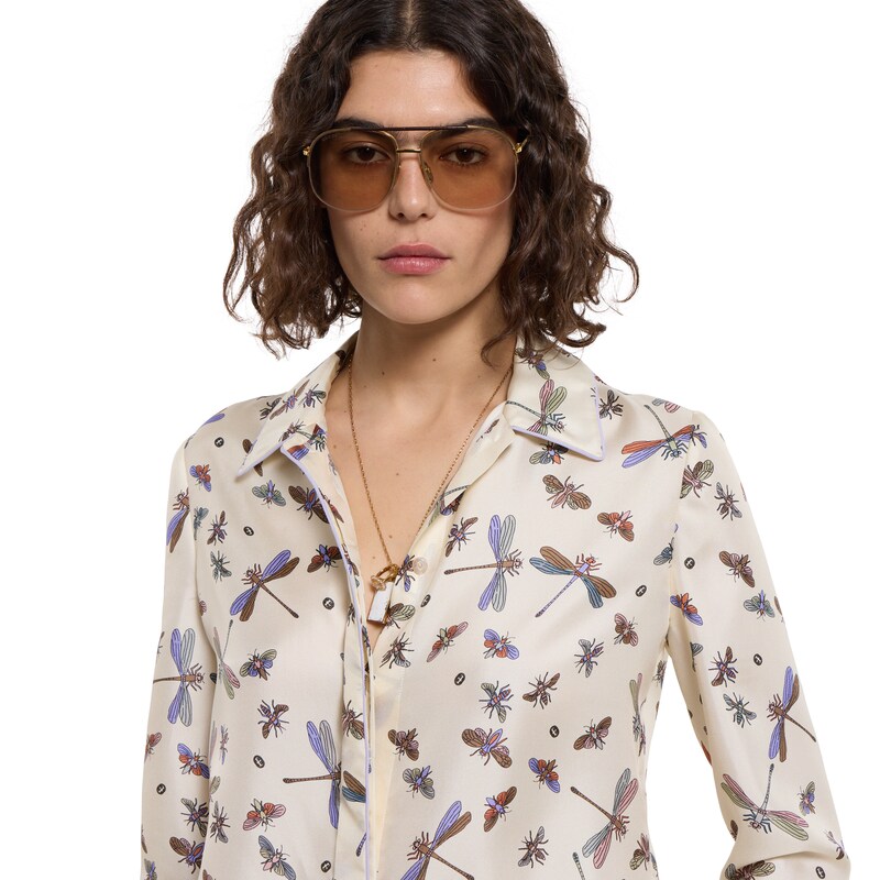 Gucci Printed Silk Twill Shirt | Thumbnail 3 Gucci Printed Silk Twill Shirt | Thumbnail 3