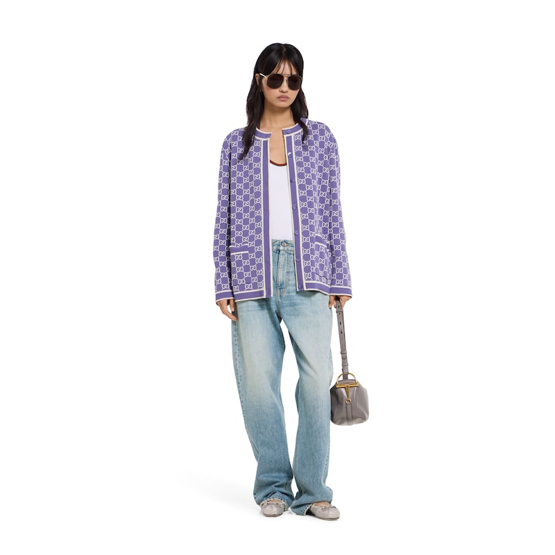 Gucci GG Fine Cotton Jacquard Cardigan | Thumbnail 2 Gucci GG Fine Cotton Jacquard Cardigan | Thumbnail 2