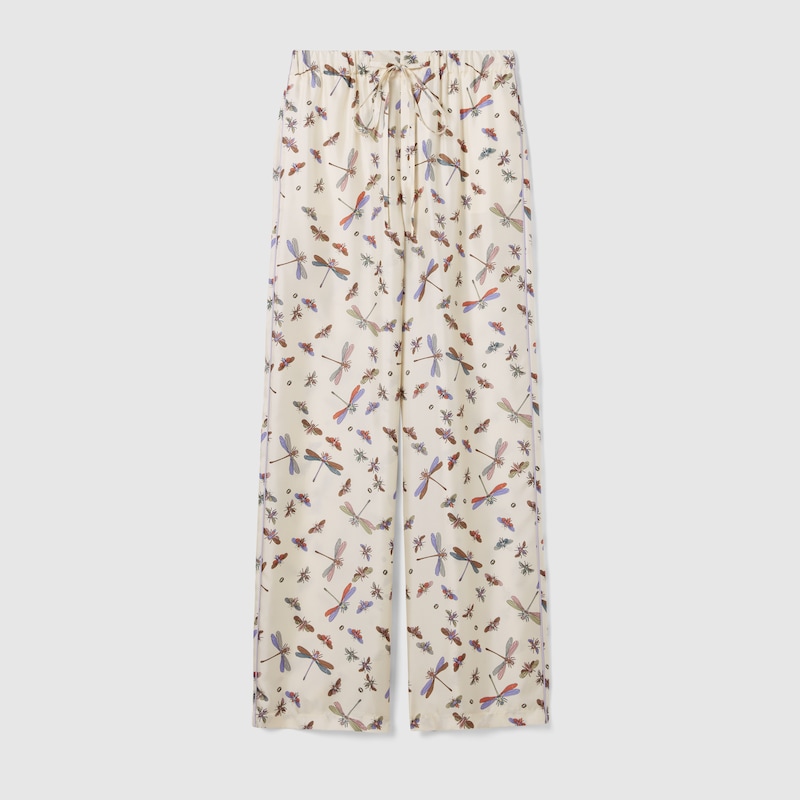 Printed Silk Twill Pants