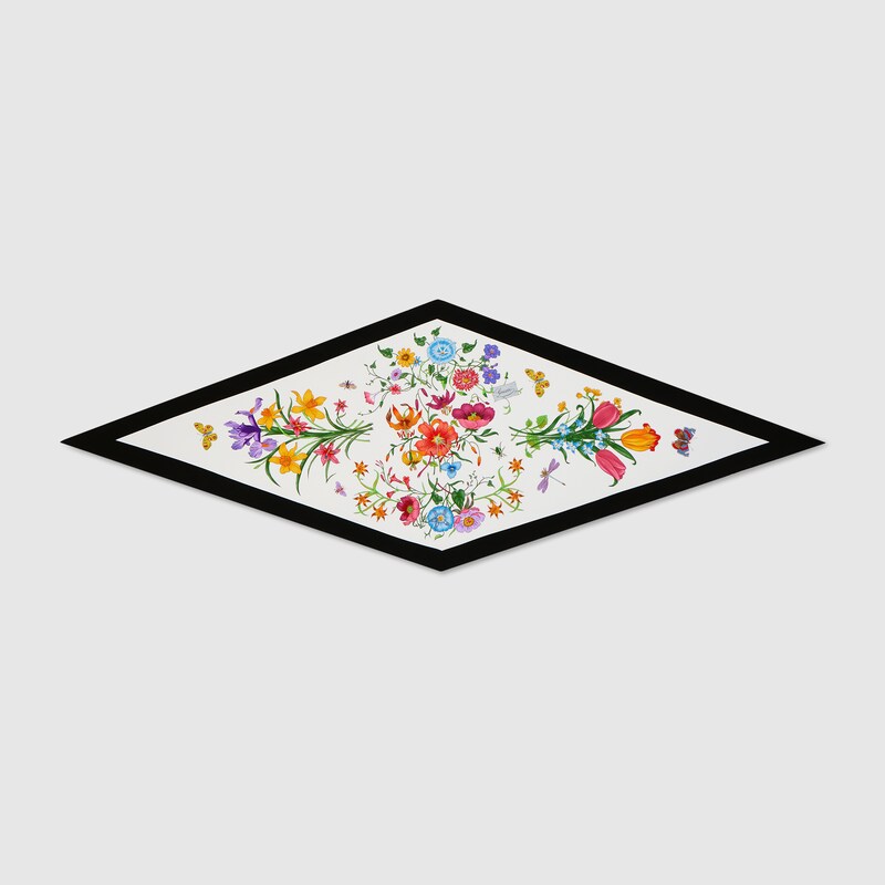 Printed Silk Twill Diamond Scarf Printed Silk Twill Diamond Scarf