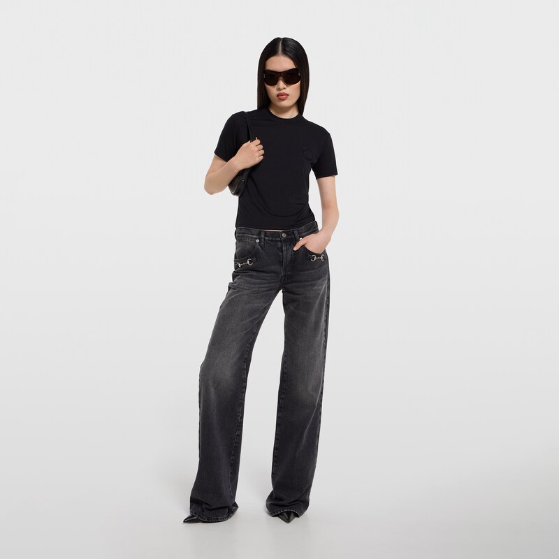 Gucci Cotton Denim Pants With Horsebit | Thumbnail 2 Gucci Cotton Denim Pants With Horsebit | Thumbnail 2