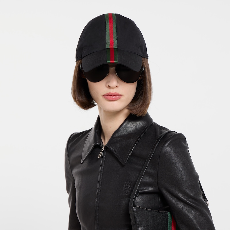 Gucci Cotton Baseball Hat With Web | Thumbnail 3 Gucci Cotton Baseball Hat With Web | Thumbnail 3