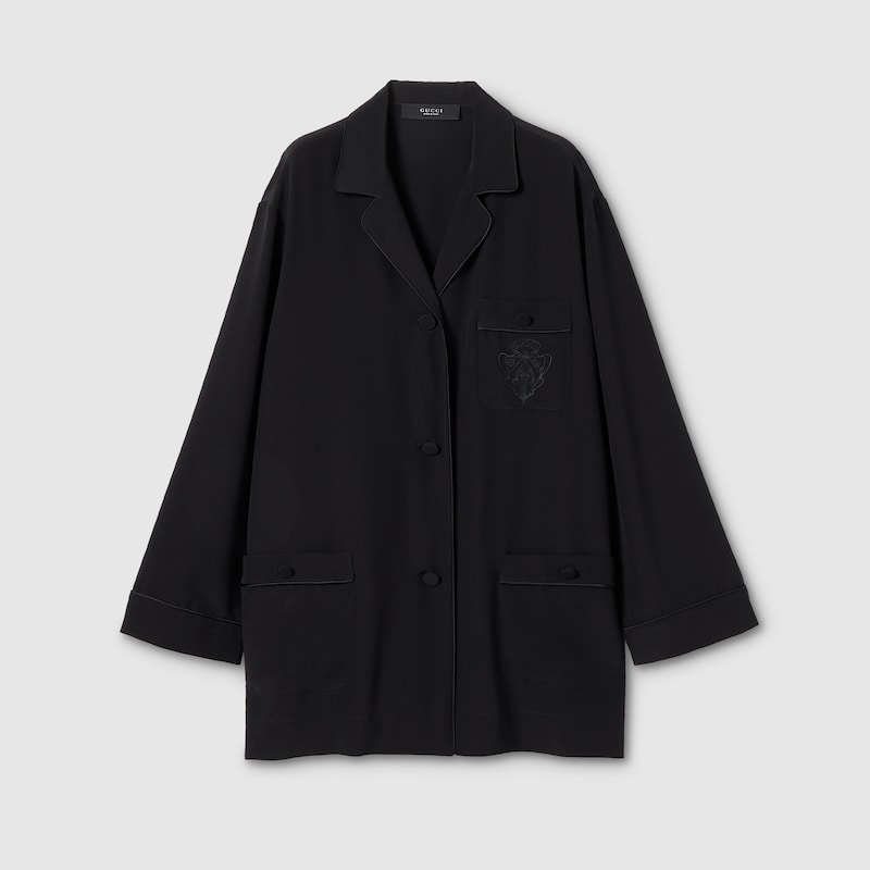 Gucci Silk Crêpe De Chine Shirt With Embroidery
