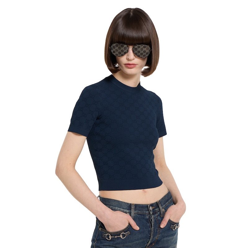 Gucci GG Fine Fabric Jacquard Top | Thumbnail 3 Gucci GG Fine Fabric Jacquard Top | Thumbnail 3