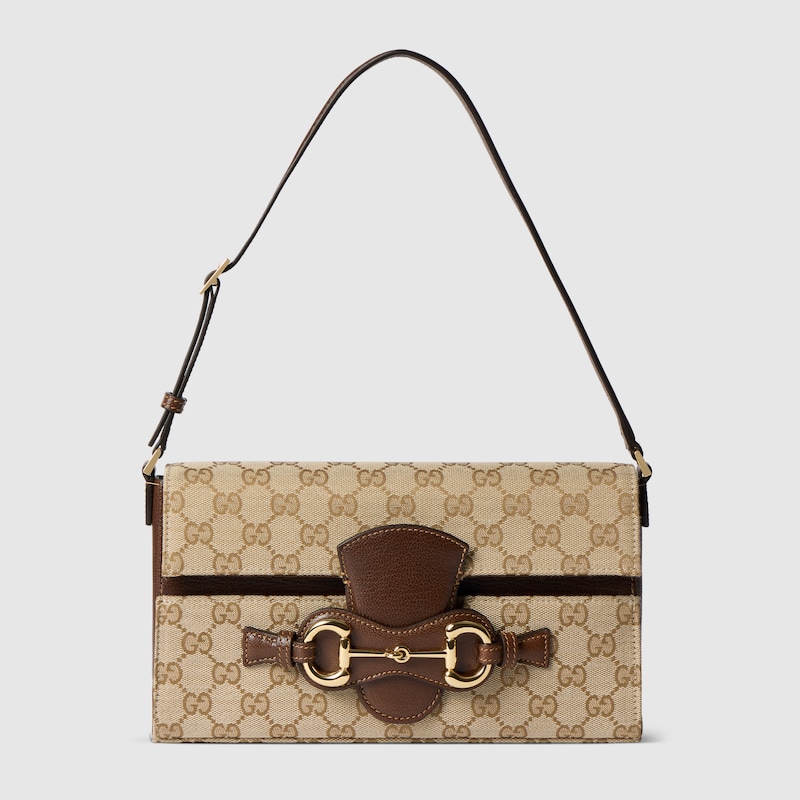 Gucci Horsebit Ristretto Medium Shoulder Bag In Sand