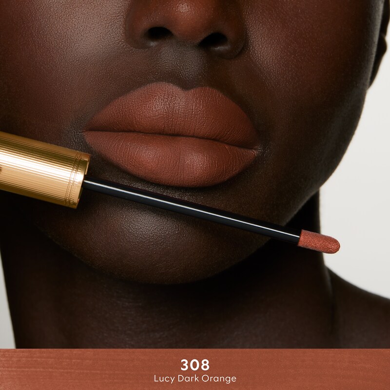 Gucci 308 Lucy Dark Orange, Rouge À Lèvres Liquide Mat Lipstick | Thumbnail 3