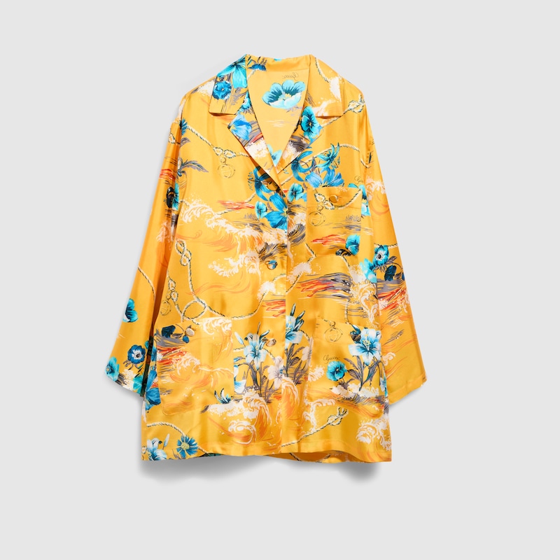 Printed Silk Twill Shirt