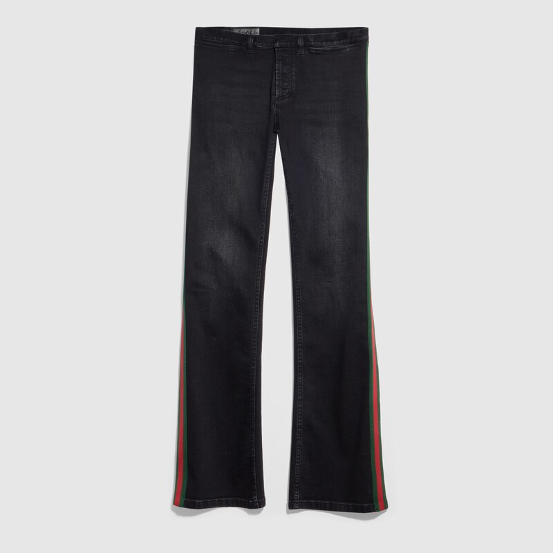 Gucci Cotton Denim Pants With Web