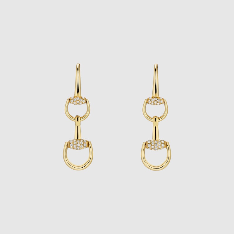Gucci Horsebit Diamond 18k Earrings