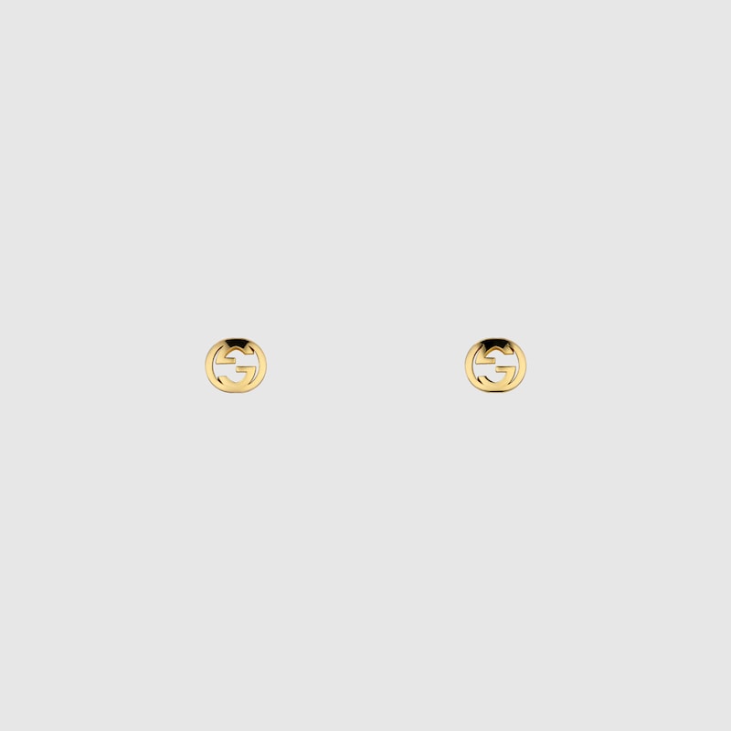 Gucci Interlocking 18k Stud Earrings