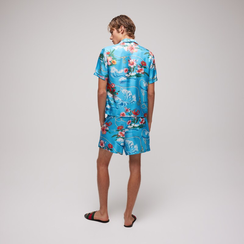 Gucci Printed Silk Twill Bowling Shirt | Thumbnail 3 Gucci Printed Silk Twill Bowling Shirt | Thumbnail 3