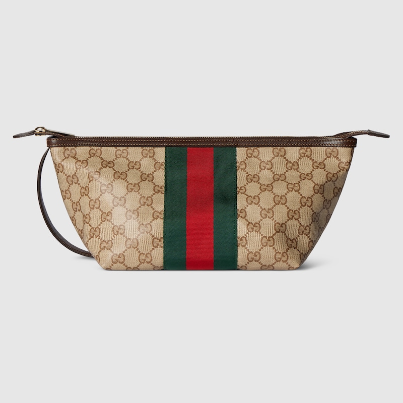 Small GG Toiletry Case With Web Small GG Toiletry Case With Web