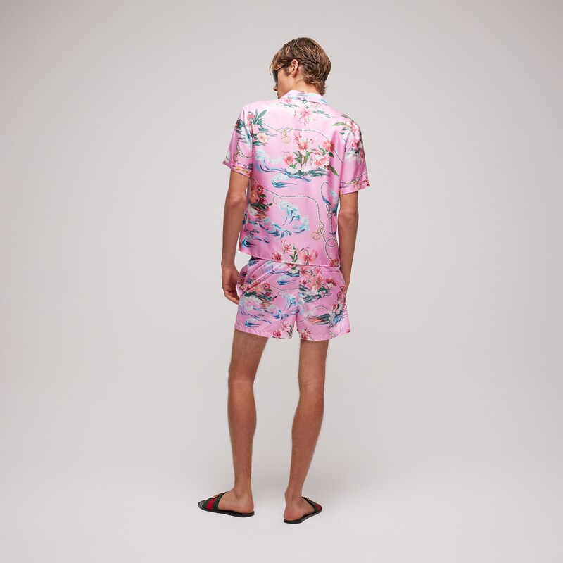 Gucci Printed Silk Twill Bowling Shirt | Thumbnail 3 Gucci Printed Silk Twill Bowling Shirt | Thumbnail 3