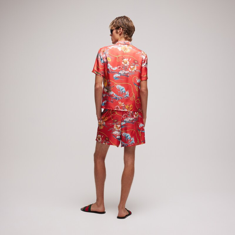 Gucci Printed Silk Twill Bowling Shirt | Thumbnail 3 Gucci Printed Silk Twill Bowling Shirt | Thumbnail 3