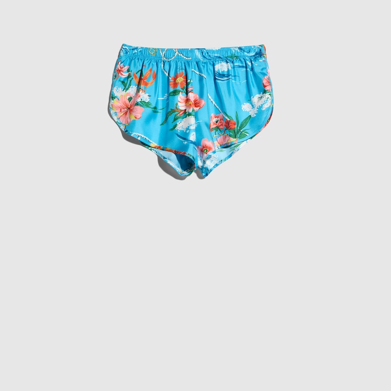 Printed Silk Twill Shorts Printed Silk Twill Shorts