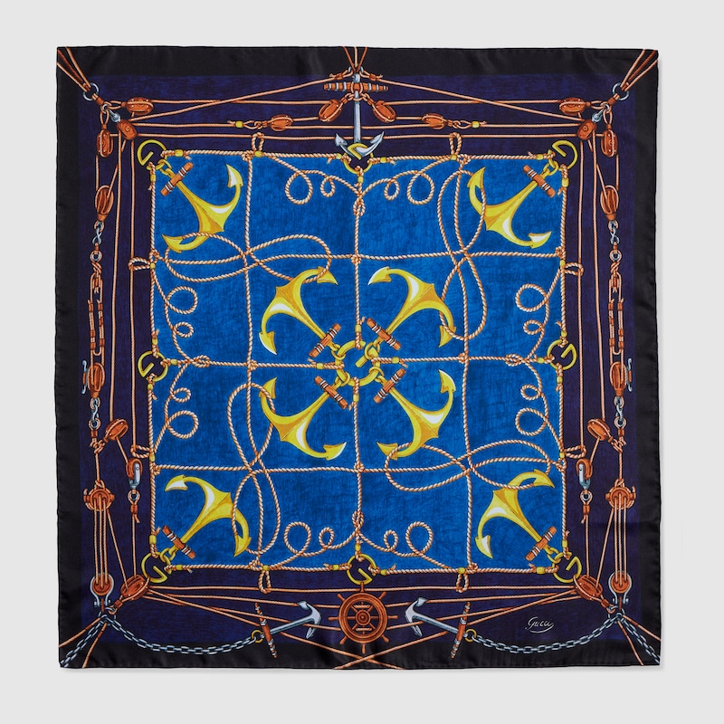 Gucci "Lungomare" Printed Silk Carré