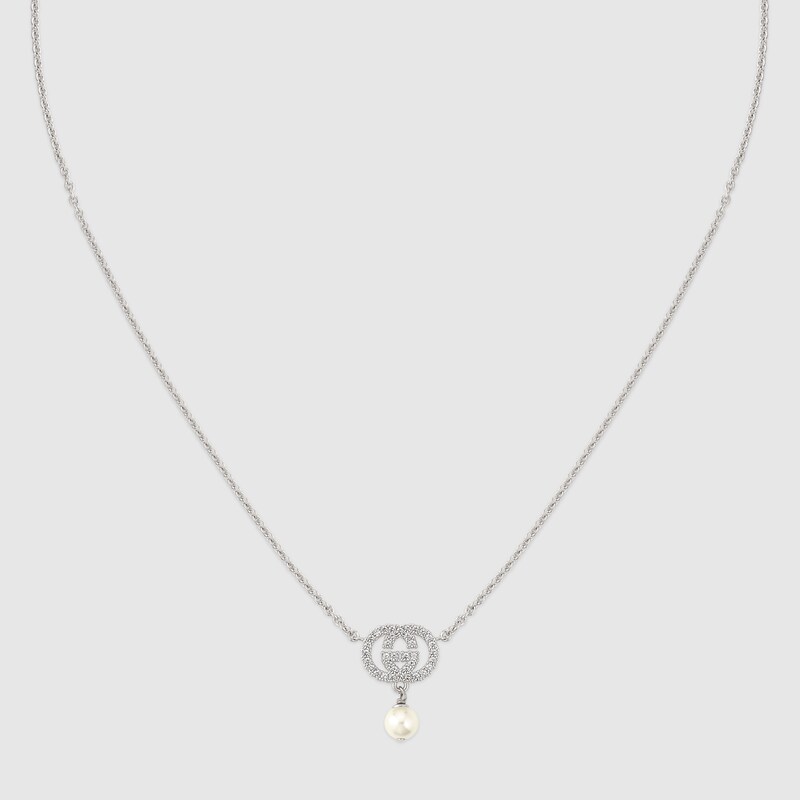 Gucci Crystal And Pearl Necklace