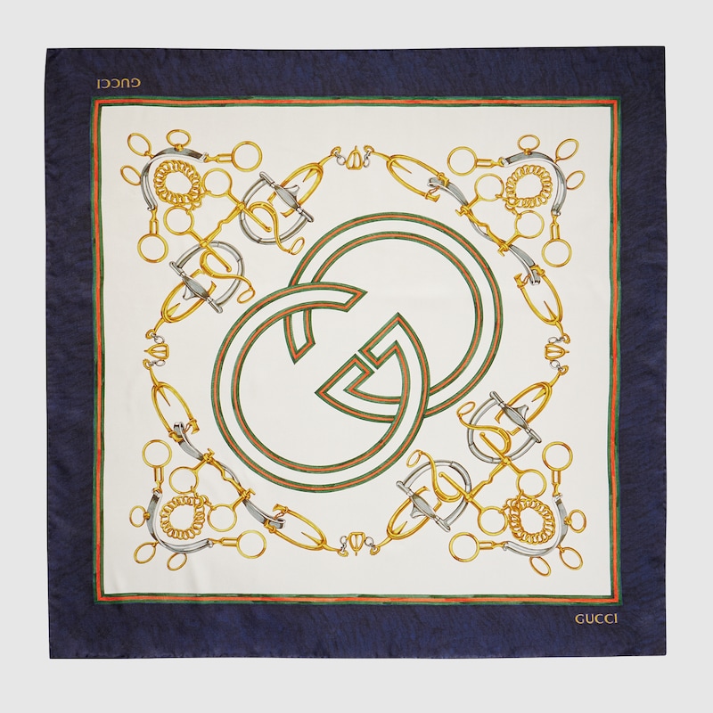 Gucci "Your Majesty" Printed Silk Carré