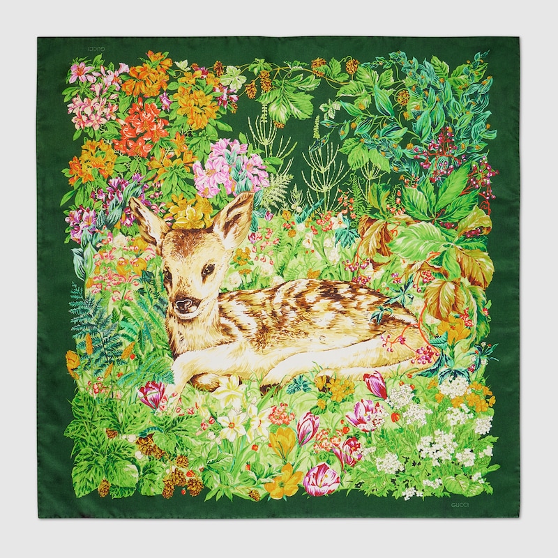 Gucci "Giardino Di Seta" Printed Silk Carré