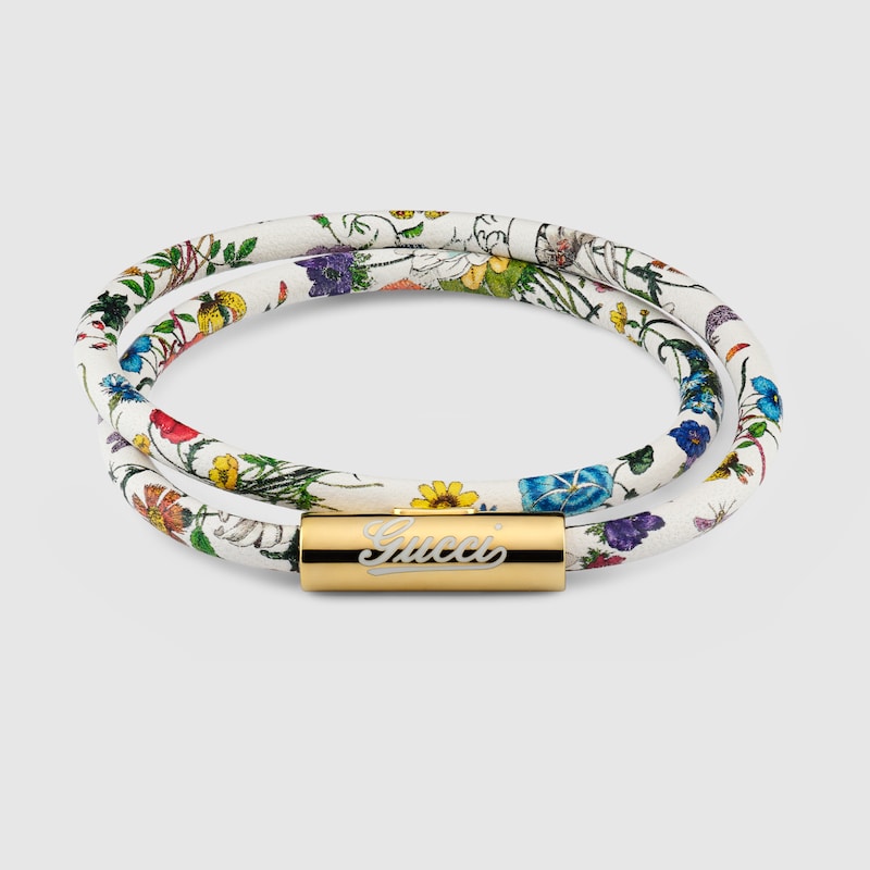 Gucci Leather Double Bracelet With Gucci Script