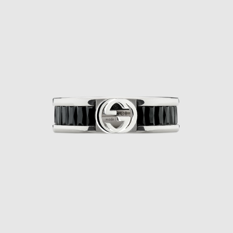 Gucci Interlocking Crystal Ring