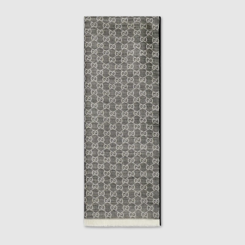Gucci GG Wool Silk Jacquard Stole