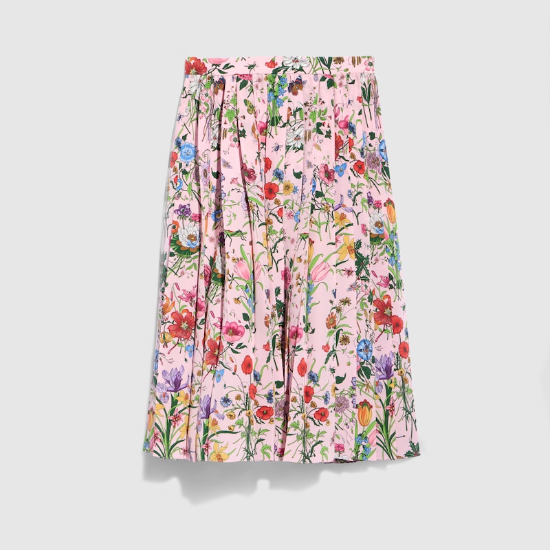 Printed Silk Pleated Skirt Printed Silk Pleated Skirt