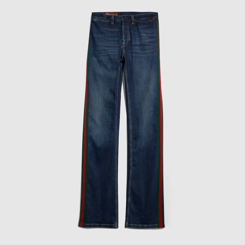 Gucci Cotton Denim Pants With Web