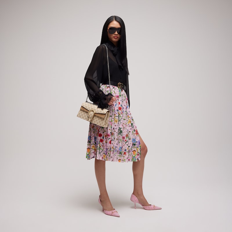 Gucci Printed Silk Pleated Skirt | Thumbnail 2 Gucci Printed Silk Pleated Skirt | Thumbnail 2