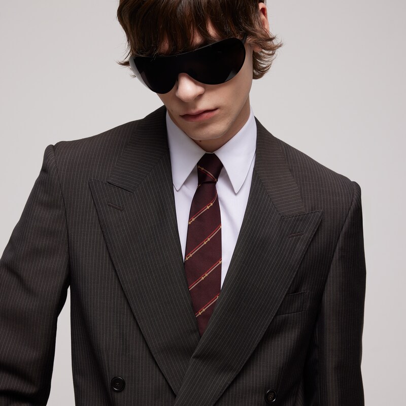Gucci Diagonal Horsebit Silk Jacquard Tie | Thumbnail 2 Gucci Diagonal Horsebit Silk Jacquard Tie | Thumbnail 2