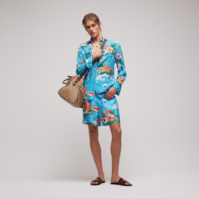 Gucci Printed Silk Twill Shorts | Thumbnail 2 Gucci Printed Silk Twill Shorts | Thumbnail 2