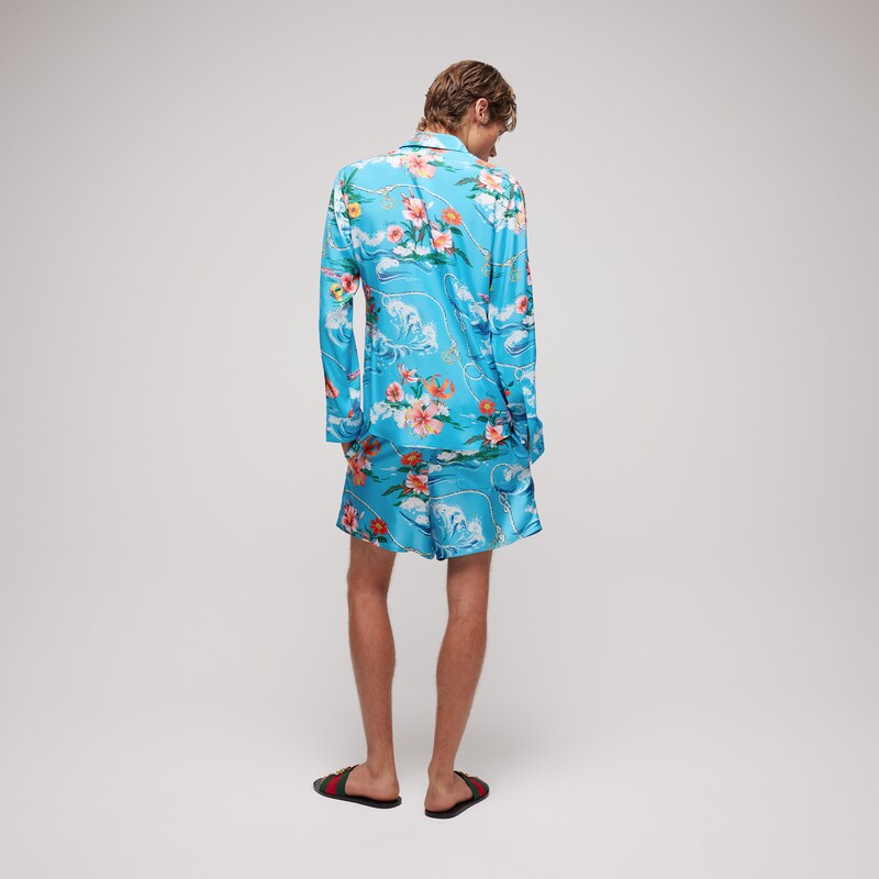 Gucci Printed Silk Twill Shorts | Thumbnail 3 Gucci Printed Silk Twill Shorts | Thumbnail 3