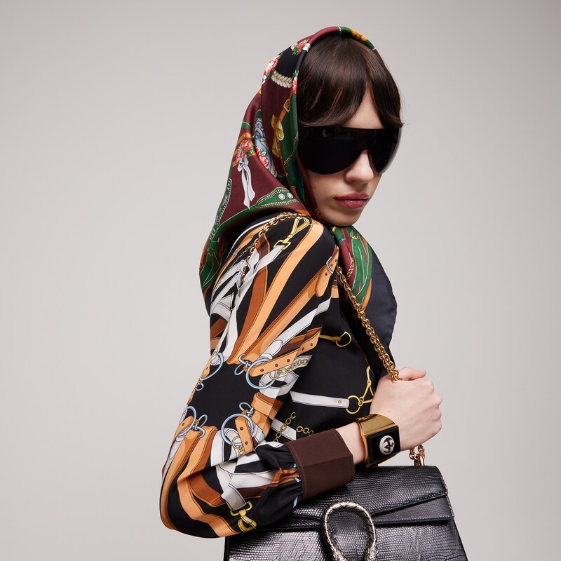 Gucci "Salon Privé" Printed Silk Carré | Thumbnail 2