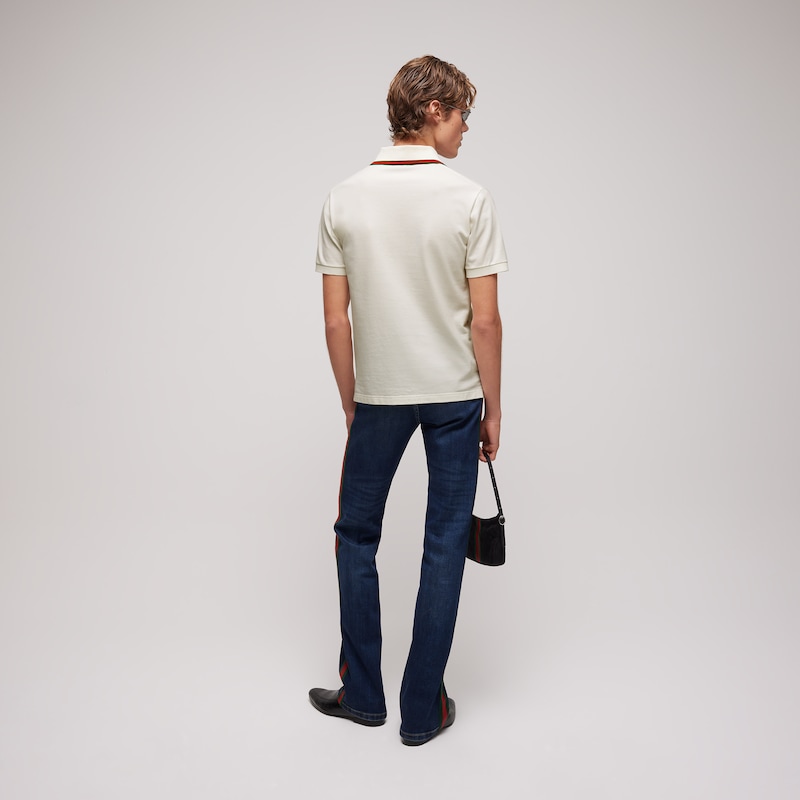 Gucci Cotton Jersey Piquet Polo Shirt | Thumbnail 3 Gucci Cotton Jersey Piquet Polo Shirt | Thumbnail 3