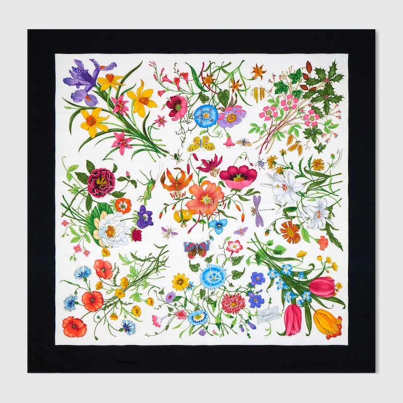 Gucci Printed Silk Wool Shawl