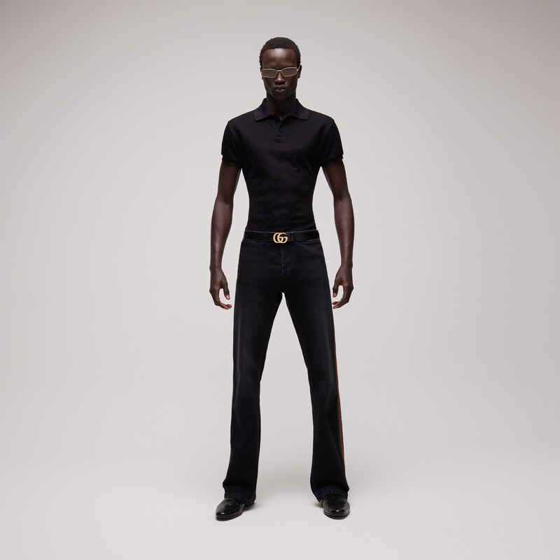 Gucci Cotton Denim Pants With Web | Thumbnail 2