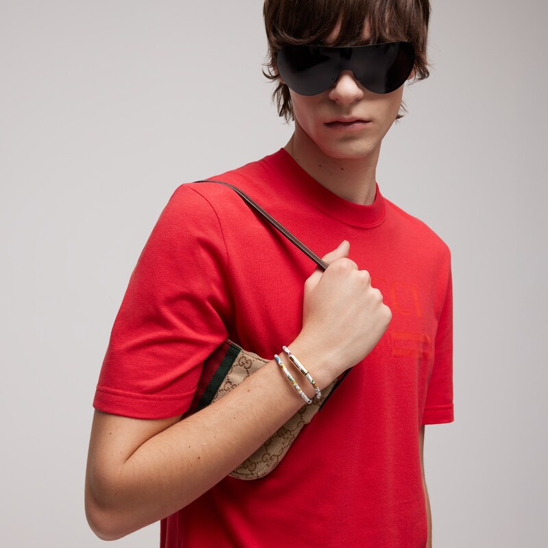 Gucci Leather Double Bracelet With Gucci Script | Thumbnail 2 Gucci Leather Double Bracelet With Gucci Script | Thumbnail 2