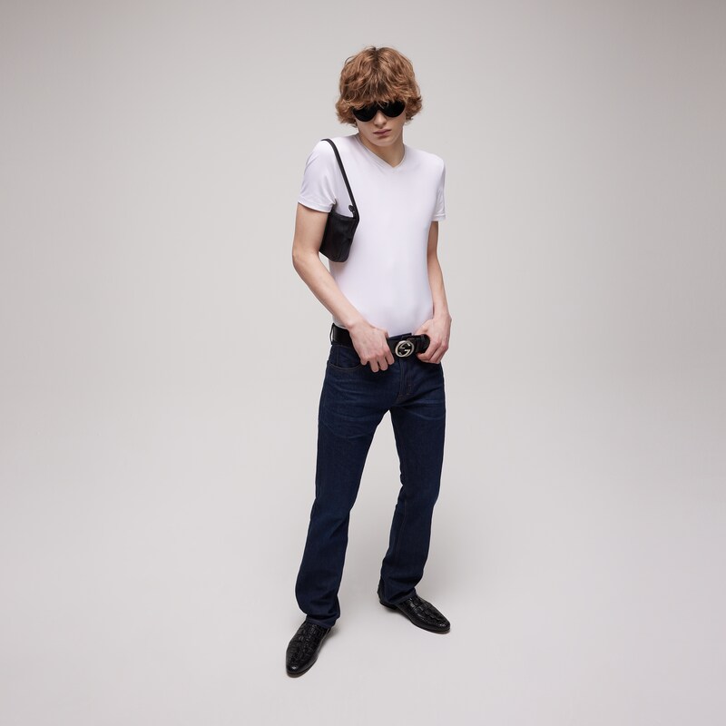 Gucci Cotton Denim Pants With Embroidery | Thumbnail 2