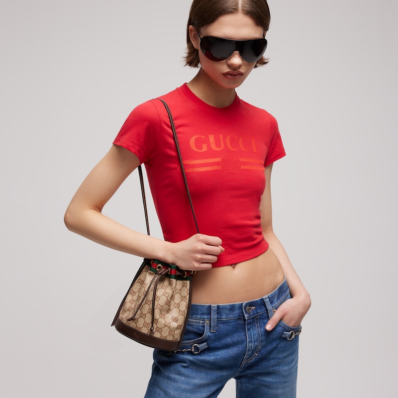 Gucci Mini Bucket Bag With Web | Thumbnail 2 Gucci Mini Bucket Bag With Web | Thumbnail 2