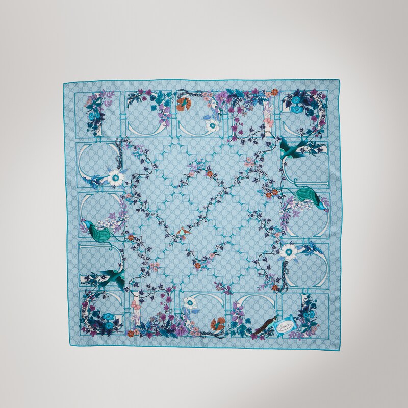 Gucci Printed Silk Twill Carré | Thumbnail 3 Gucci Printed Silk Twill Carré | Thumbnail 3